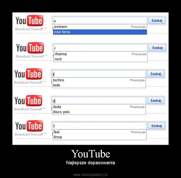 YouTube – Najlepsze dopasowania 