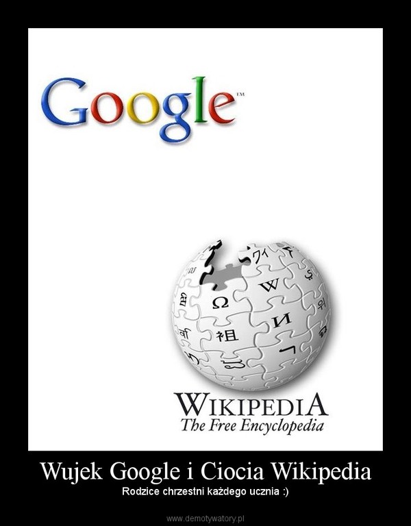Wujek Google i Ciocia Wikipedia – Rodzice chrzestni każdego ucznia :) 