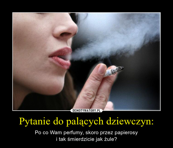 Pytanie do palących dziewczyn: – Po co Wam perfumy, skoro przez papierosyi tak śmierdzicie jak żule? 