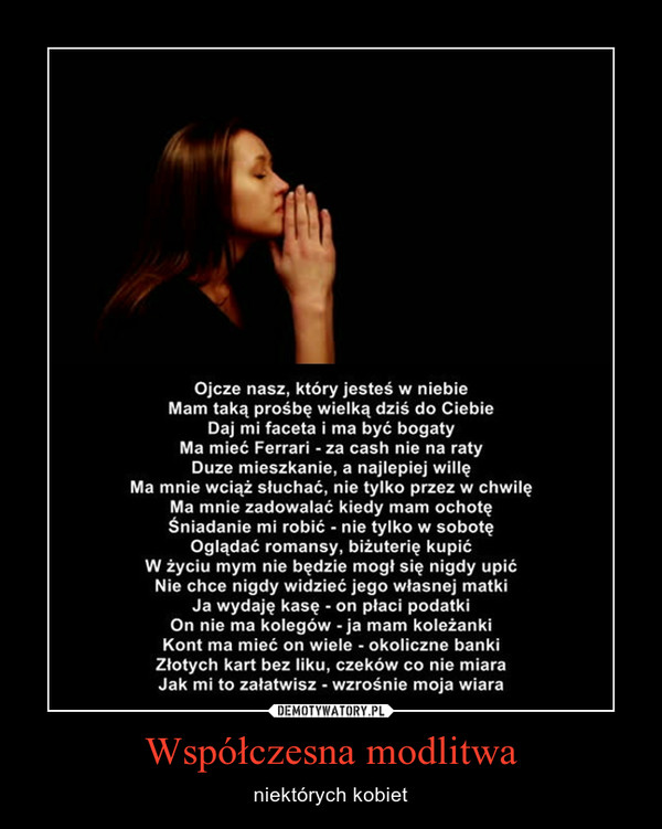 Współczesna modlitwa – niektórych kobiet 