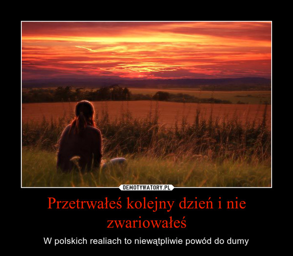 Przetrwałeś kolejny dzień i nie zwariowałeś – W polskich realiach to niewątpliwie powód do dumy 