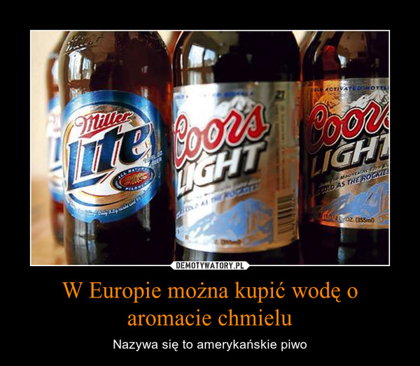 W Europie można kupić wodę o aromacie chmielu – Nazywa się to amerykańskie piwo 