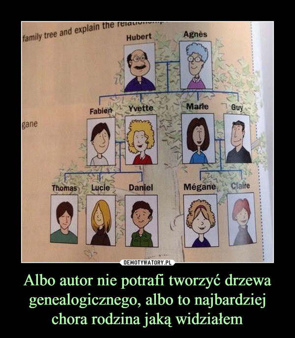 Albo autor nie potrafi tworzyć drzewa genealogicznego, albo to najbardziej chora rodzina jaką widziałem –  