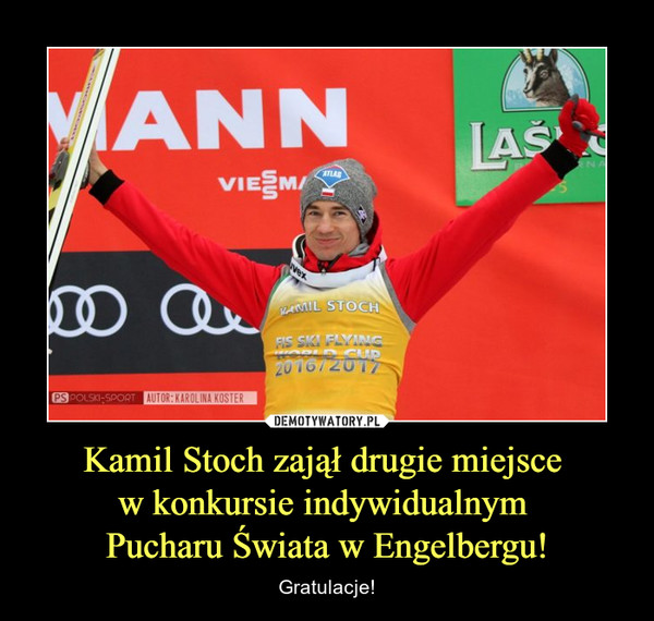 Kamil Stoch zajął drugie miejsce w konkursie indywidualnym Pucharu Świata w Engelbergu! – Gratulacje! 