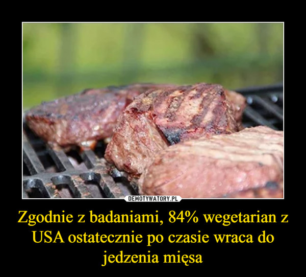 Zgodnie z badaniami, 84% wegetarian z USA ostatecznie po czasie wraca do jedzenia mięsa –  
