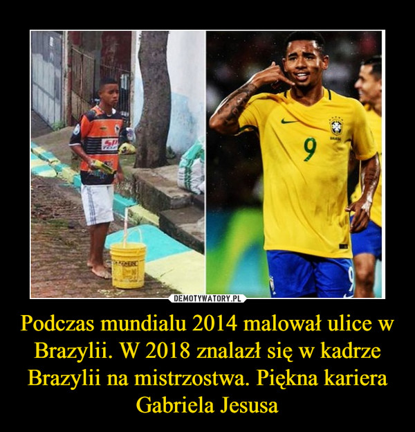 Podczas mundialu 2014 malował ulice w Brazylii. W 2018 znalazł się w kadrze Brazylii na mistrzostwa. Piękna kariera Gabriela Jesusa –  