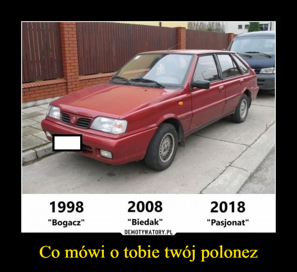 Co mówi o tobie twój polonez –  1998Bogacz"2008"Biedak"2018"Pasjonat"