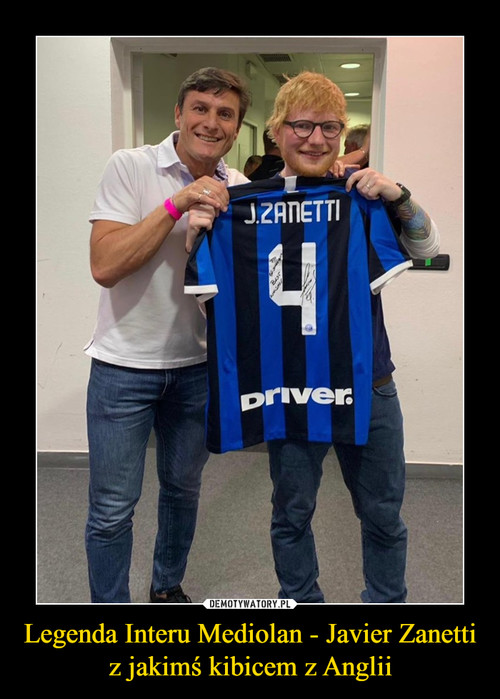 Legenda Interu Mediolan - Javier Zanetti z jakimś kibicem z Anglii