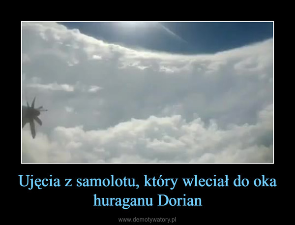 Ujęcia z samolotu, który wleciał do oka huraganu Dorian –  