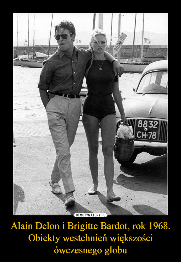 Alain Delon i Brigitte Bardot, rok 1968. Obiekty westchnień większości ówczesnego globu –  