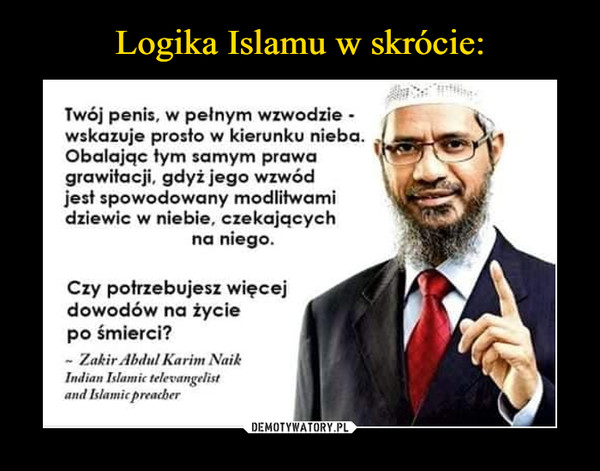  –  Twój penis, w pełnym wzwodzie -wskazuje prosło w kierunku nieba.Obalając tym samym prawagrawitacji, gdyż jego wzwódjest spowodowany modlitwamidziewic w niebie, czekającychna niego.Czy potrzebujesz więcejdowodów na życiepo śmierci?- /.ihir .llulul l\,mm \niL-Indian Itfnniic tfłtvangtłhtand hlamir prtaeber