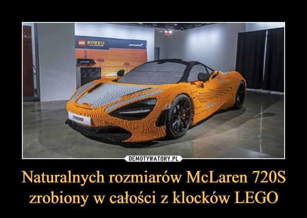 Naturalnych rozmiarów McLaren 720S zrobiony w całości z klocków LEGO