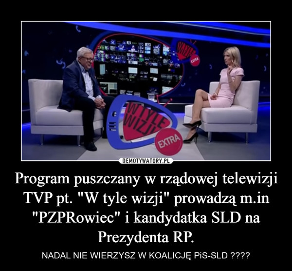 Program puszczany w rządowej telewizji TVP pt. "W tyle wizji" prowadzą m.in "PZPRowiec" i kandydatka SLD na Prezydenta RP.