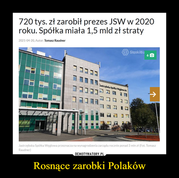 Rosnące zarobki Polaków