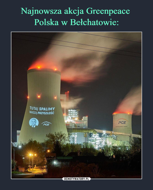 Najnowsza akcja Greenpeace 
Polska w Bełchatowie:
