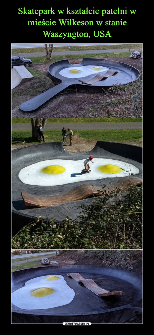 Skatepark w kształcie patelni w mieście Wilkeson w stanie Waszyngton, USA