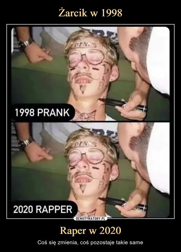 Żarcik w 1998 Raper w 2020