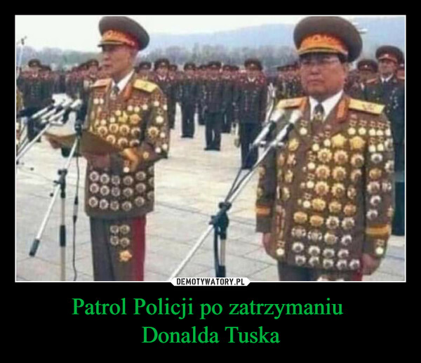 Patrol Policji po zatrzymaniu Donalda Tuska –  