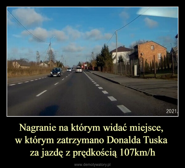 Nagranie na którym widać miejsce, w którym zatrzymano Donalda Tuska za jazdę z prędkością 107km/h –  