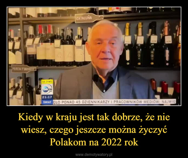 Kiedy w kraju jest tak dobrze, że nie wiesz, czego jeszcze można życzyć Polakom na 2022 rok –  Marek Kondrat złożył najszczersze życzenia na 2022 rok